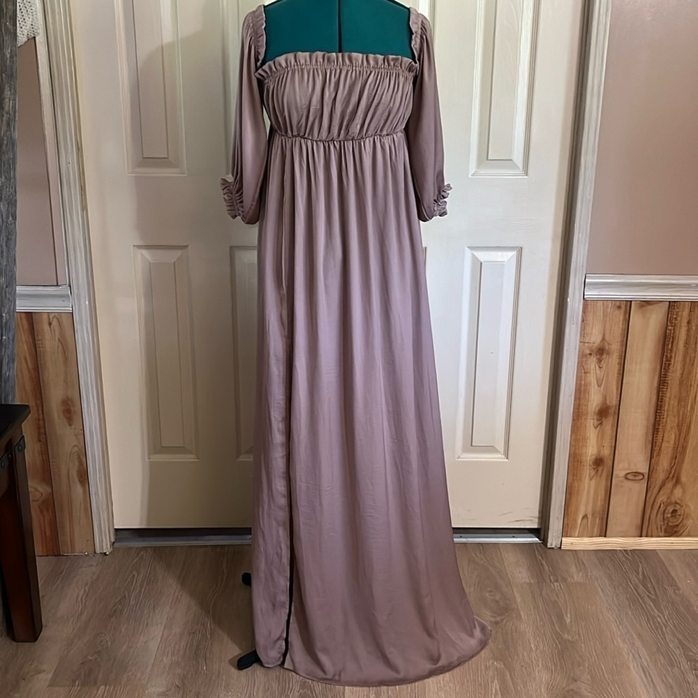 Maternity Off Shoulder Long Dress, rose/purple gold (244)